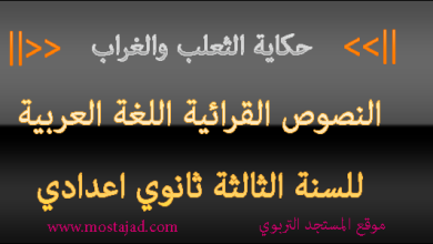 تحليل وتحضير نص حكاية الثعلب والغراب للسنة الثالثة اعدادي PDF