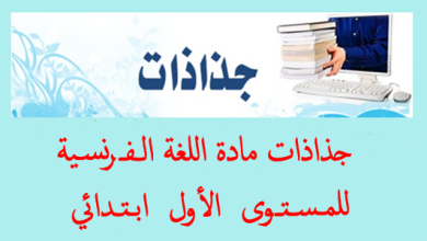 جذاذات اللغة الفرنسية المستوى الأول ابتدائي بصيغة WORD و PDF