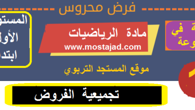 تجميعية فروض الرياضيات المستوى الأول ابتدائي مع التصحيح PDF