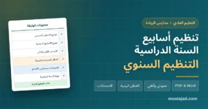 تنظيم أسابيع السنة الدراسية 2026/2027 PDF وWord | العادي والريادة
