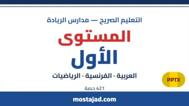 دروس وحصص التعليم الصريح — المستوى الأول PPTX