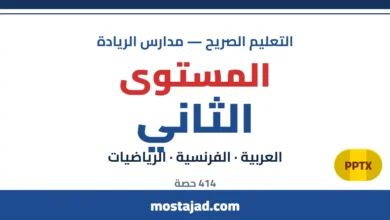 دروس وحصص التعليم الصريح — المستوى الثاني PPTX