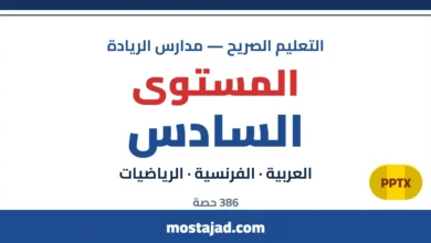 دروس وحصص التعليم الصريح — المستوى السادس PPTX